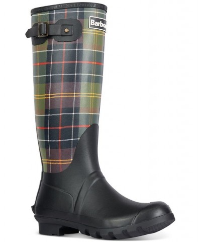 Women's Tartan Bede Rain Boots Black $39.60 Shoes