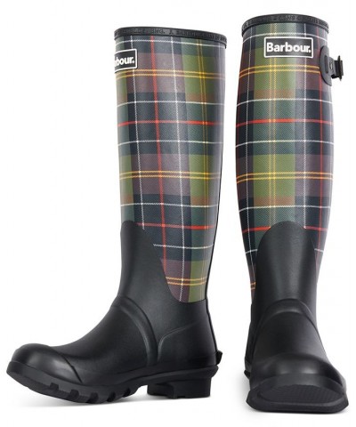 Women's Tartan Bede Rain Boots Black $39.60 Shoes