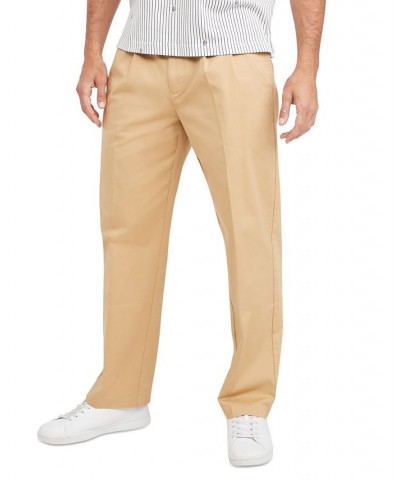 Men's New School Prep Pleated Chino Pants Brown $27.39 Pants