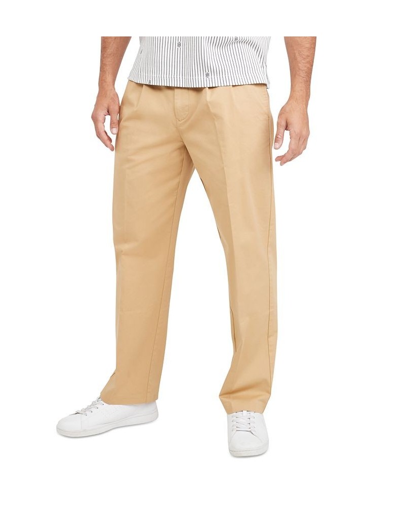 Men's New School Prep Pleated Chino Pants Brown $27.39 Pants