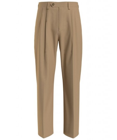 Men's New School Prep Pleated Chino Pants Brown $27.39 Pants