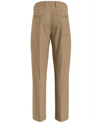 Men's New School Prep Pleated Chino Pants Brown $27.39 Pants