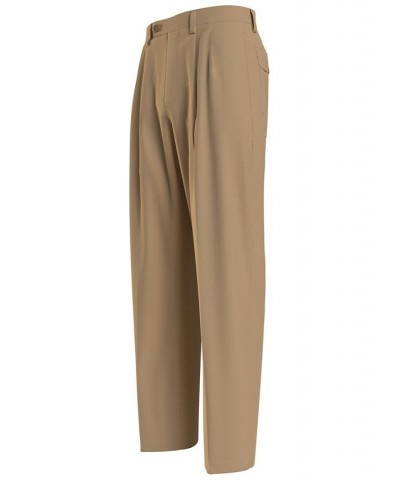 Men's New School Prep Pleated Chino Pants Brown $27.39 Pants