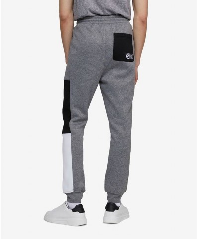 Men's Big and Tall Color Block Party Fleece Joggers Gray $31.96 Pants