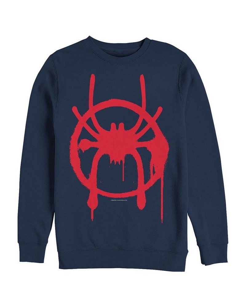 Marvel Men's Spider-Man Into the Spider-Verse Miles Morales Chest Logo, Crewneck Fleece Blue $30.79 Sweatshirt