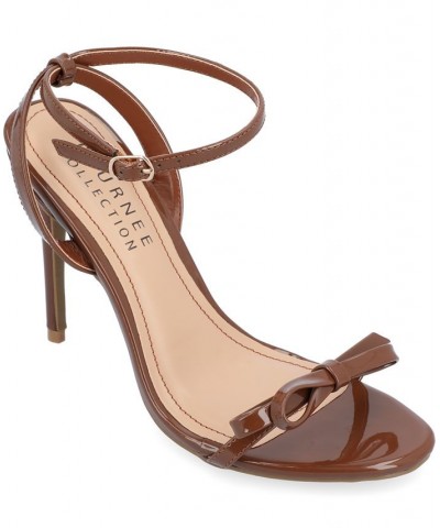 Women's Elvina Bow Stilettos Brown $41.80 Shoes