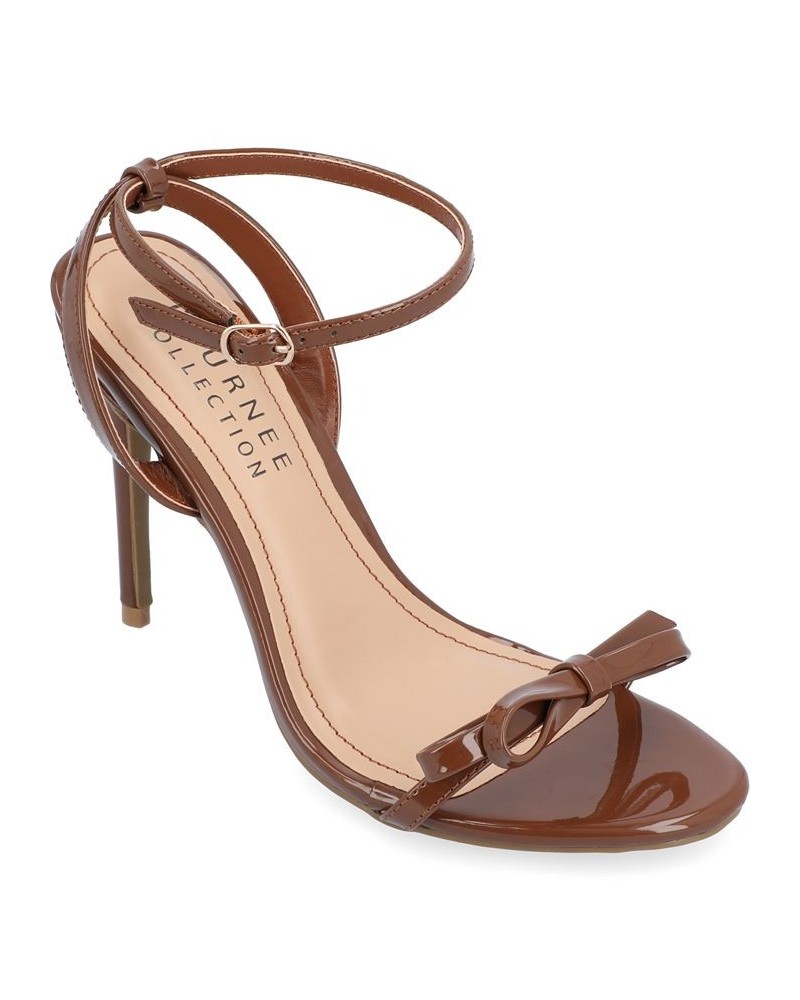 Women's Elvina Bow Stilettos Brown $41.80 Shoes