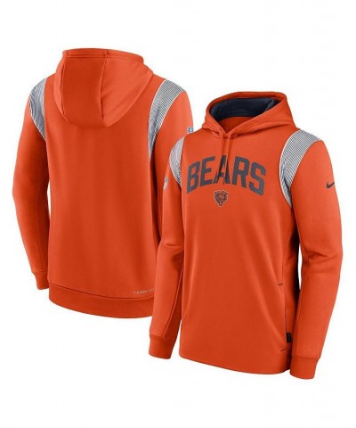 Men's Orange Chicago Bears Sideline Athletic Stack Performance Pullover Hoodie $35.04 Sweatshirt