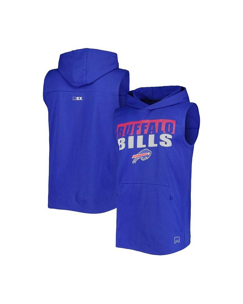 Men's Royal Buffalo Bills Relay Sleeveless Pullover Hoodie $30.75 T-Shirts