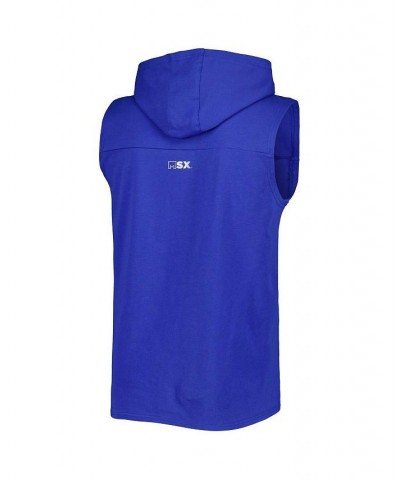 Men's Royal Buffalo Bills Relay Sleeveless Pullover Hoodie $30.75 T-Shirts