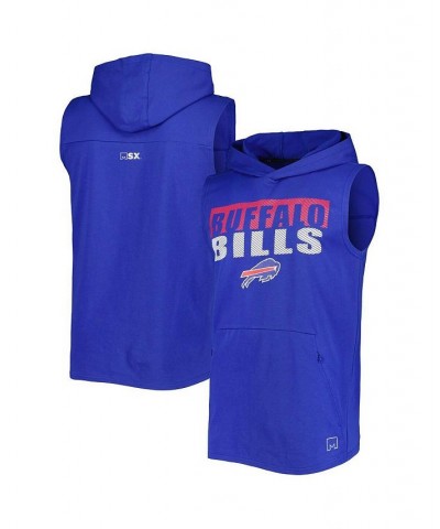 Men's Royal Buffalo Bills Relay Sleeveless Pullover Hoodie $30.75 T-Shirts