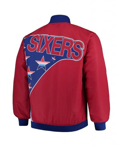 Men's Philadelphia 76ers Hardwood Classics Big and Tall Authentic Warm-Up Jacket - Red $52.80 Jackets