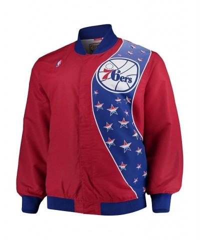 Men's Philadelphia 76ers Hardwood Classics Big and Tall Authentic Warm-Up Jacket - Red $52.80 Jackets