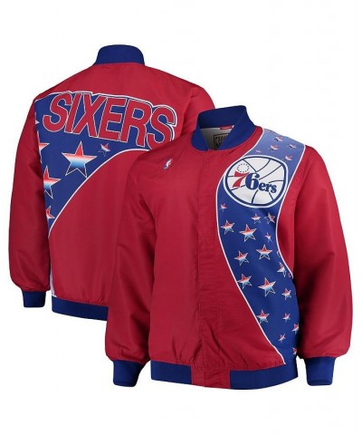 Men's Philadelphia 76ers Hardwood Classics Big and Tall Authentic Warm-Up Jacket - Red $52.80 Jackets