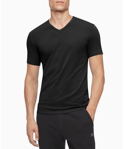 Men's 3-Pack Cotton Stretch V-Neck T-Shirts Black $17.33 Undershirt