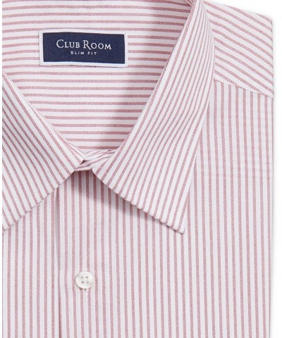 Men's Slim Fit Striped Dress Shirt Red $10.58 Dress Shirts