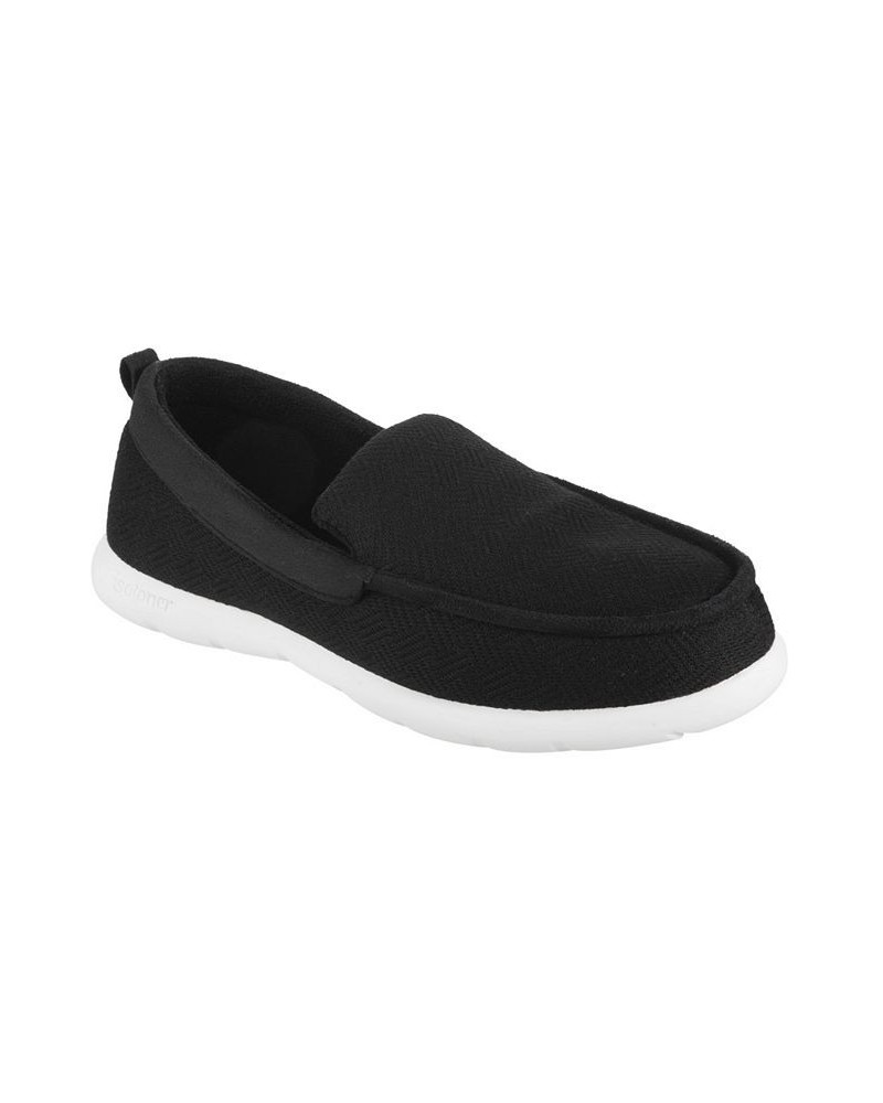 Signature Men's Zenz Hatch Knit Slip On Indoor/Outdoor Slippers Black $15.18 Shoes