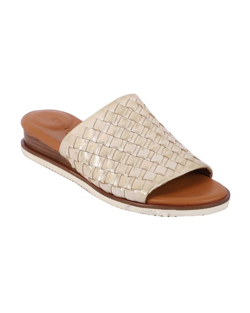 Women's Angie Wedge Slip-On Sandals Yellow $56.62 Shoes