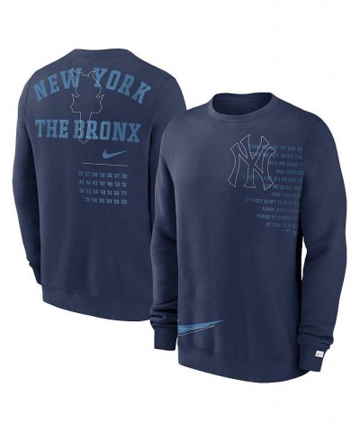 Men's Navy New York Yankees Statement Ball Game Fleece Pullover Sweatshirt $50.00 Sweatshirt