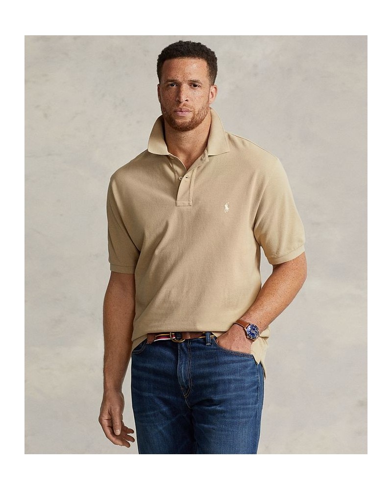 Men's Big & Tall Iconic Mesh Polo Shirt Coastal Beige $51.60 Polo Shirts