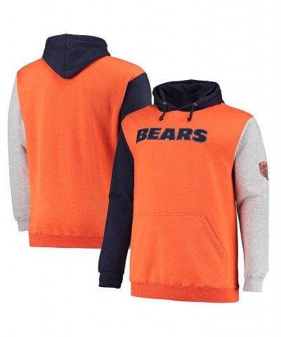 Men's Navy, Orange Chicago Bears Big and Tall Pullover Hoodie $41.40 Sweatshirt