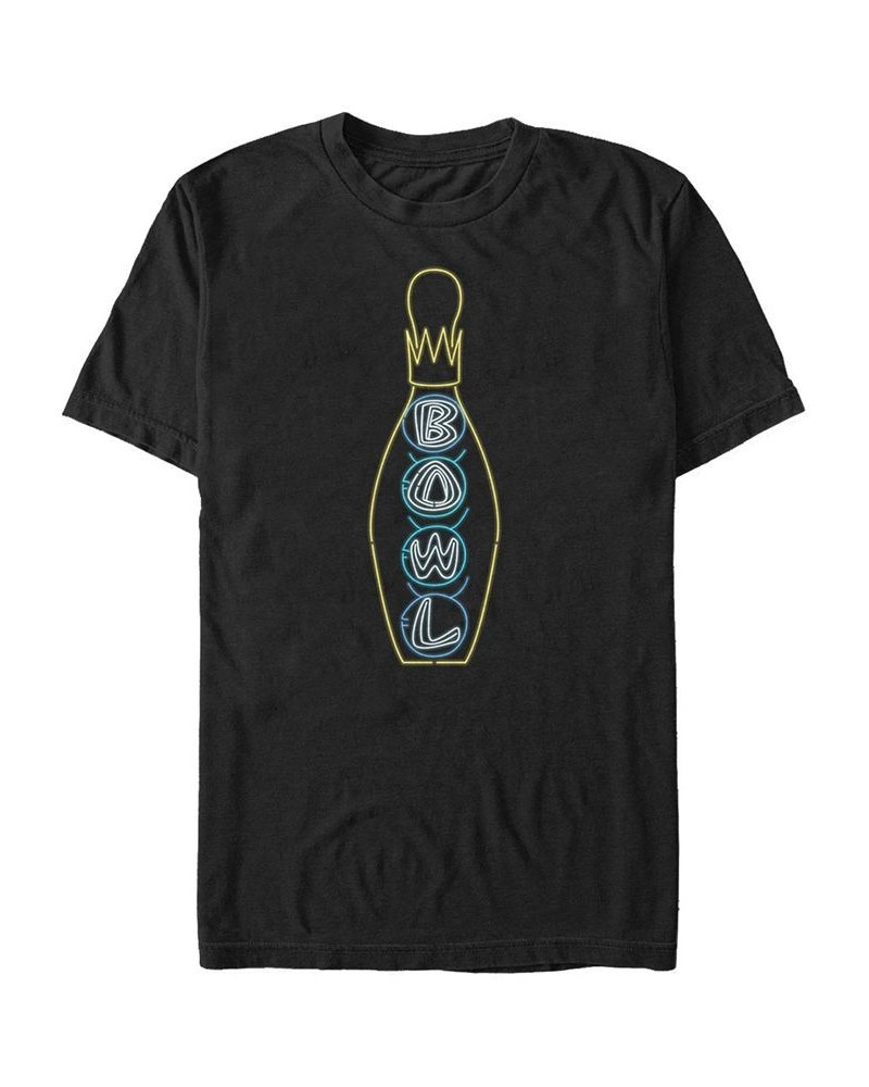 The Big Lebowski Men's Bowling Neon Light Print Short Sleeve T-Shirt Black $19.59 T-Shirts