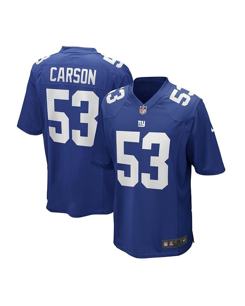 Men's Harry Carson Royal New York Giants Game Retired Player Jersey $33.17 Jersey