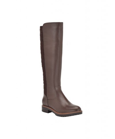 Women's Famian Riding Boots Brown $40.00 Shoes