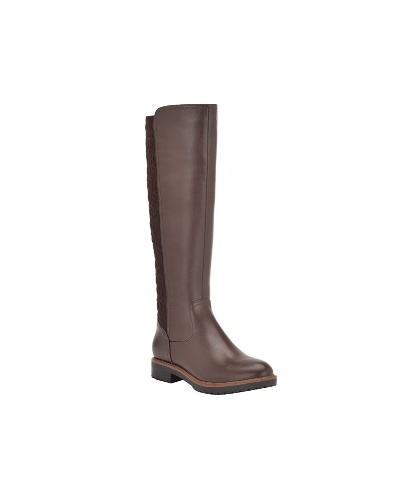 Women's Famian Riding Boots Brown $40.00 Shoes