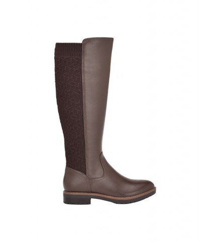 Women's Famian Riding Boots Brown $40.00 Shoes