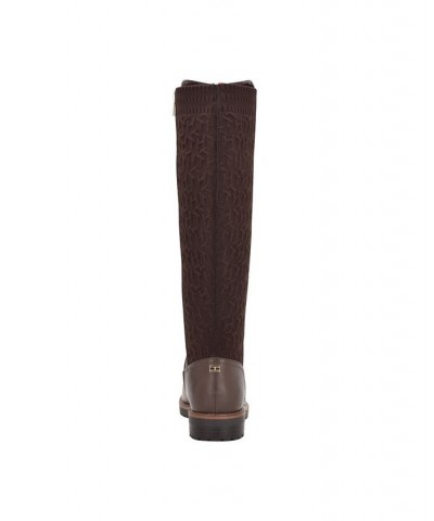 Women's Famian Riding Boots Brown $40.00 Shoes