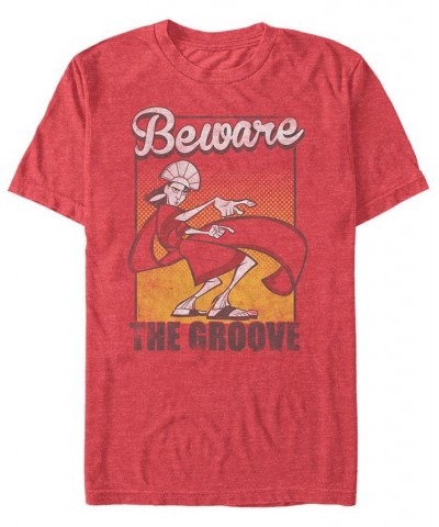 Disney Men's The Emperor's New Groove Kuzco Beware of The Groove Short Sleeve T-Shirt Red $16.10 T-Shirts