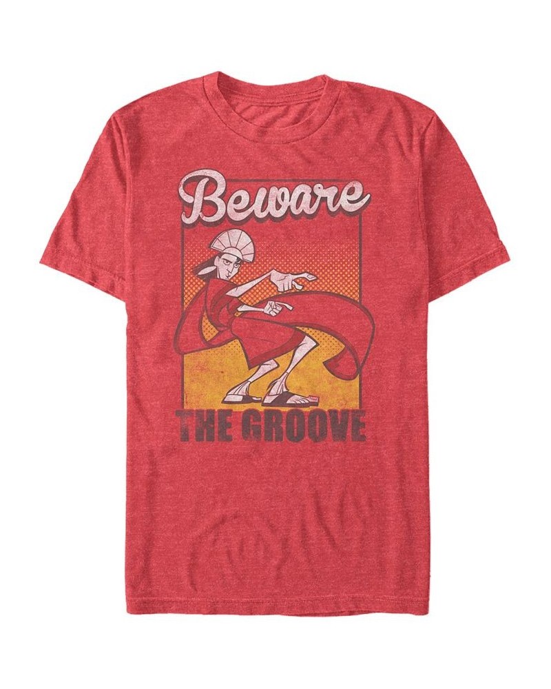 Disney Men's The Emperor's New Groove Kuzco Beware of The Groove Short Sleeve T-Shirt Red $16.10 T-Shirts