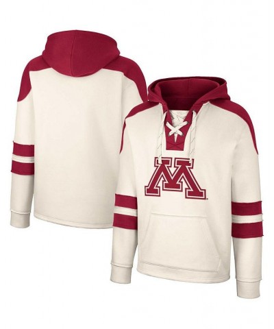 Men's Cream Minnesota Golden Gophers Lace-Up 4.0 Vintage-Like Pullover Hoodie $33.00 Sweatshirt