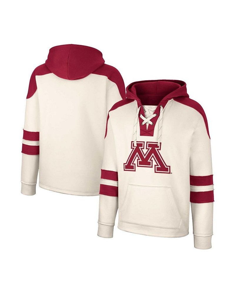 Men's Cream Minnesota Golden Gophers Lace-Up 4.0 Vintage-Like Pullover Hoodie $33.00 Sweatshirt