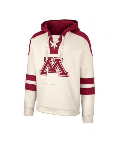 Men's Cream Minnesota Golden Gophers Lace-Up 4.0 Vintage-Like Pullover Hoodie $33.00 Sweatshirt