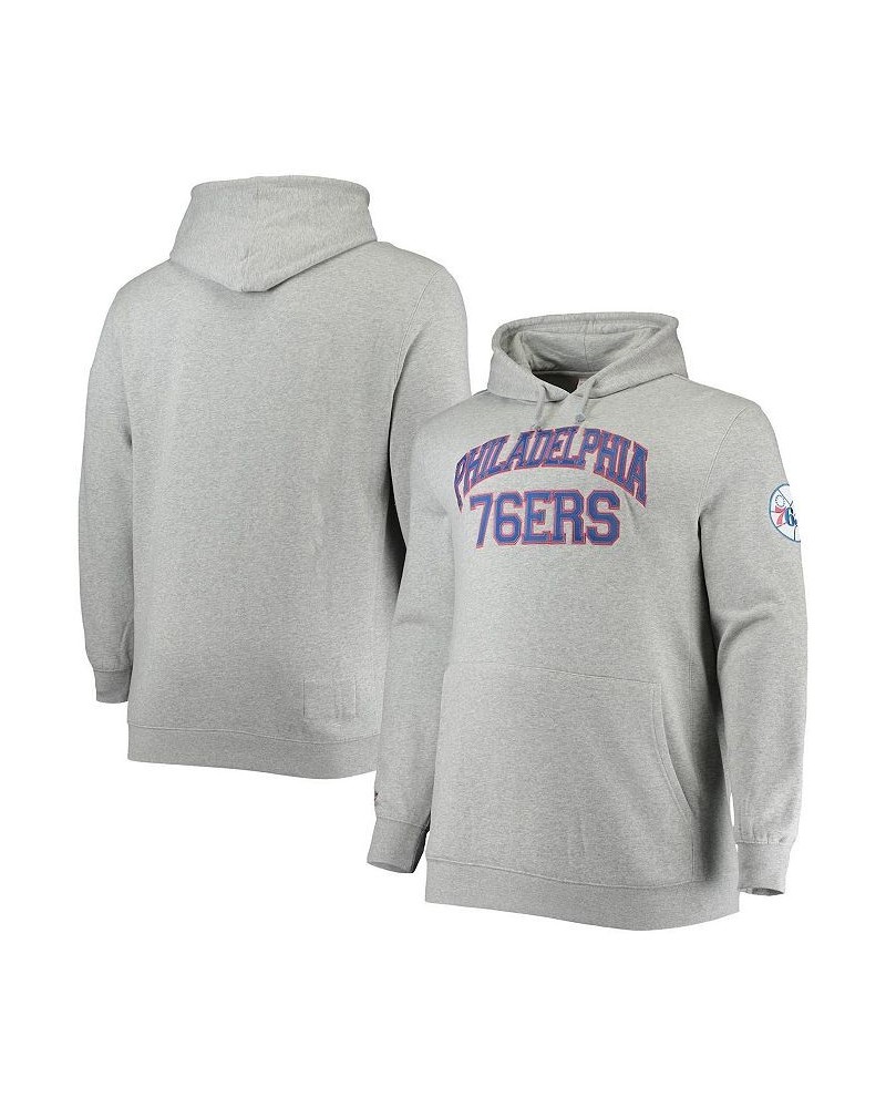 Men's Heather Gray Philadelphia 76Ers Hardwood Classics Big and Tall Throwback Pullover Hoodie $50.60 Sweatshirt