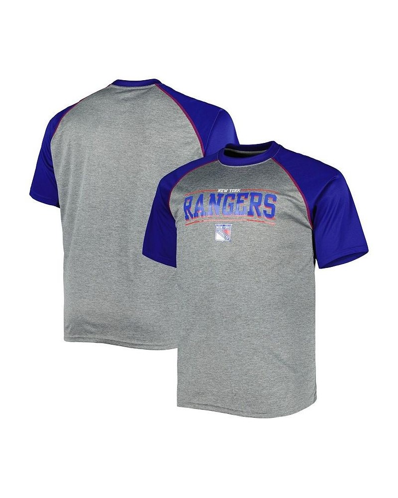 Men's Heather Gray New York Rangers Big and Tall Logo Raglan T-shirt $25.80 T-Shirts