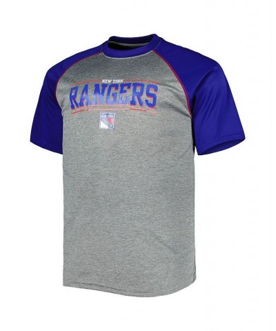 Men's Heather Gray New York Rangers Big and Tall Logo Raglan T-shirt $25.80 T-Shirts