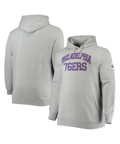 Men's Heather Gray Philadelphia 76Ers Hardwood Classics Big and Tall Throwback Pullover Hoodie $50.60 Sweatshirt