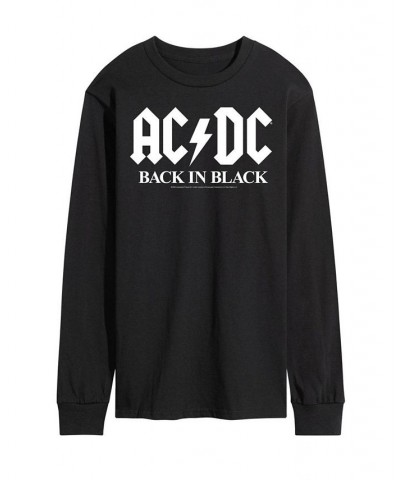 Men's ACDC Back in Black Long Sleeve T-shirt Black $18.48 T-Shirts