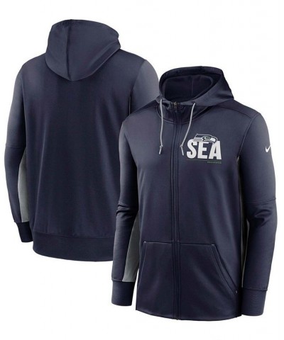 Men's College Navy, Gray Seattle Seahawks Mascot Performance Full-Zip Hoodie $28.00 Sweatshirt