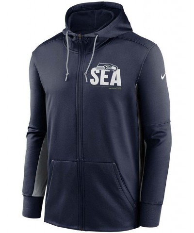 Men's College Navy, Gray Seattle Seahawks Mascot Performance Full-Zip Hoodie $28.00 Sweatshirt