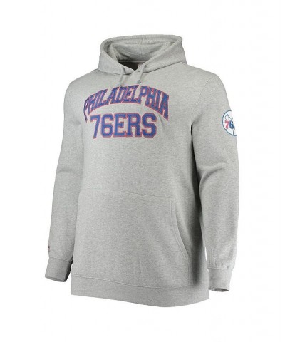 Men's Heather Gray Philadelphia 76Ers Hardwood Classics Big and Tall Throwback Pullover Hoodie $50.60 Sweatshirt