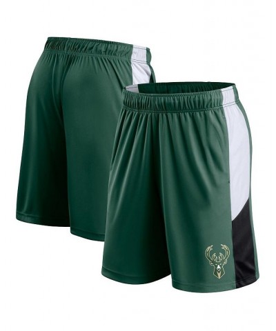 Men's Branded Hunter Green Milwaukee Bucks Champion Rush Colorblock Performance Shorts $21.60 Shorts