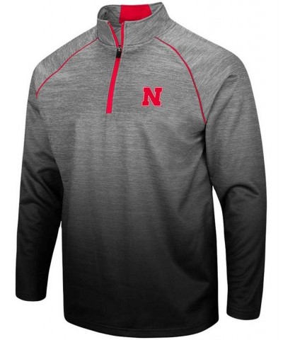 Men's Heathered Gray Nebraska Huskers Sitwell Sublimated Quarter-Zip Pullover Jacket $31.50 Sweatshirt