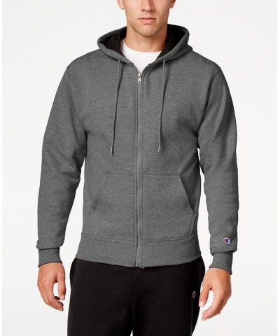 Men's Powerblend Fleece Zip Hoodie Granite Heather $23.06 Sweatshirt