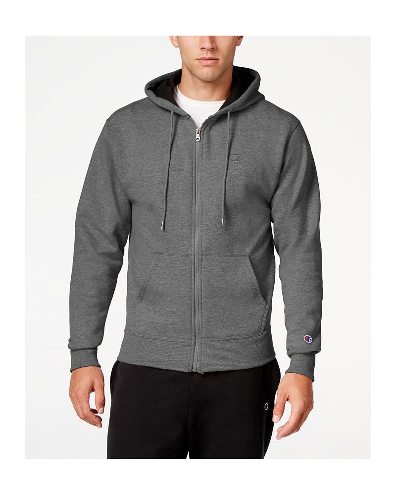 Men's Powerblend Fleece Zip Hoodie Granite Heather $23.06 Sweatshirt