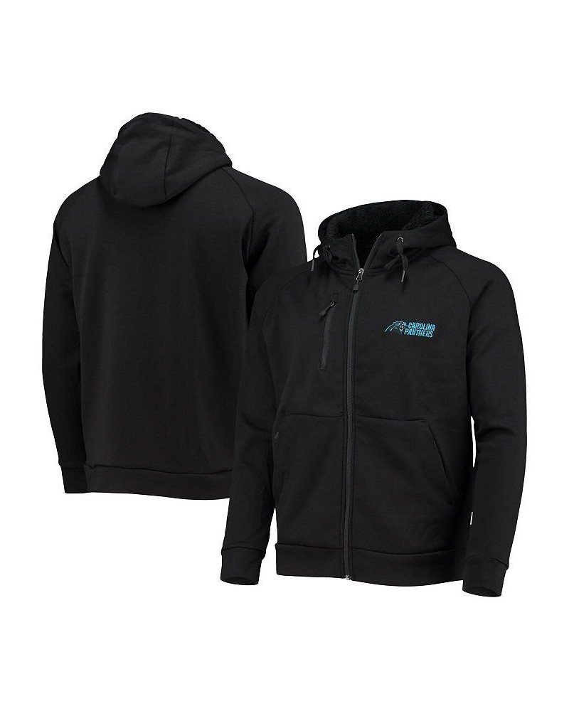 Men's Black Carolina Panthers Shag Tri-Blend Full-Zip Raglan Hoodie $53.90 Sweatshirt