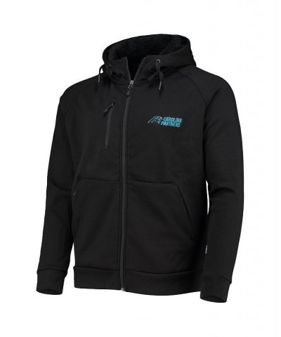 Men's Black Carolina Panthers Shag Tri-Blend Full-Zip Raglan Hoodie $53.90 Sweatshirt